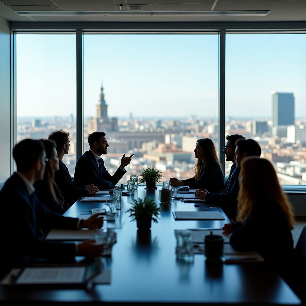 Equipo de TradingPro España reunido en oficina principal
